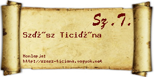 Szász Ticiána névjegykártya